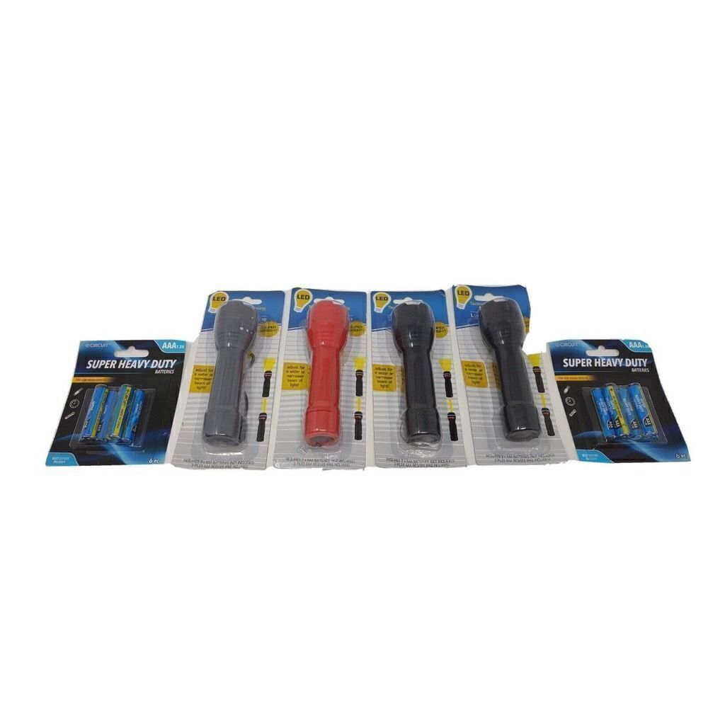 Tactical flashlight Adjustable Beam Super Bright Set Of 4 with batteries be prep